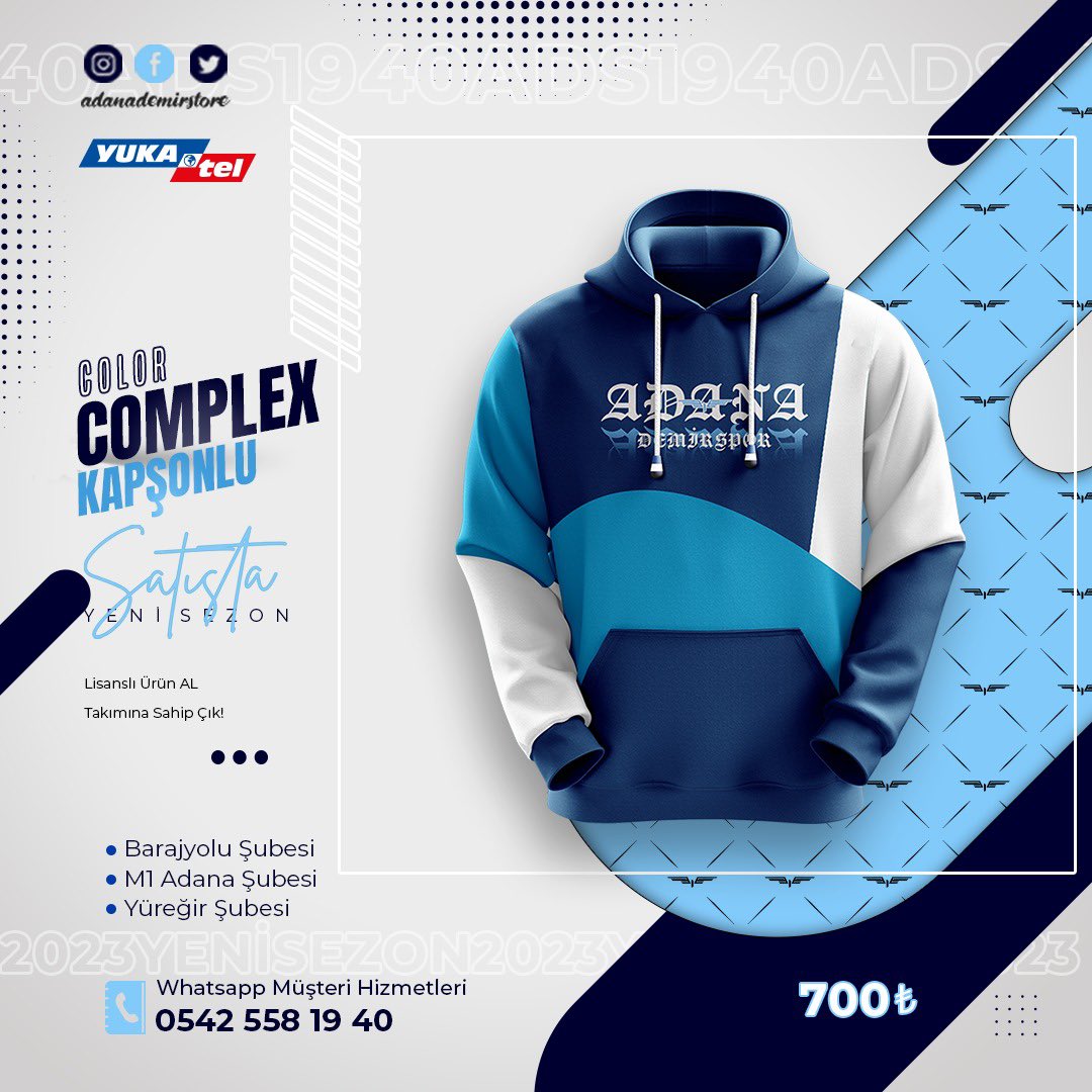 AdanaDemirStore's tweet photo. Yeni sezon #sweat ürünlerimiz https://t.co/JDPpUCrvZf ve tüm Adana Demir Store mağazalarımızda satışta!
🔵#M1Avm 🔵#DuyguCafe 🔵#Optimum https://t.co/79QTP01XZa