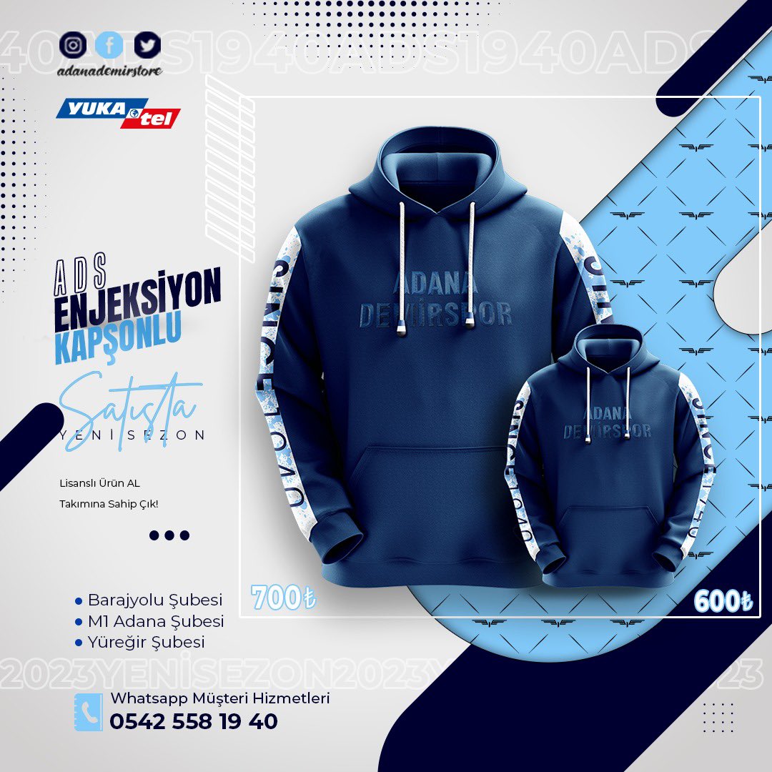 AdanaDemirStore's tweet photo. Yeni sezon #sweat ürünlerimiz https://t.co/JDPpUCrvZf ve tüm Adana Demir Store mağazalarımızda satışta!
🔵#M1Avm 🔵#DuyguCafe 🔵#Optimum https://t.co/79QTP01XZa