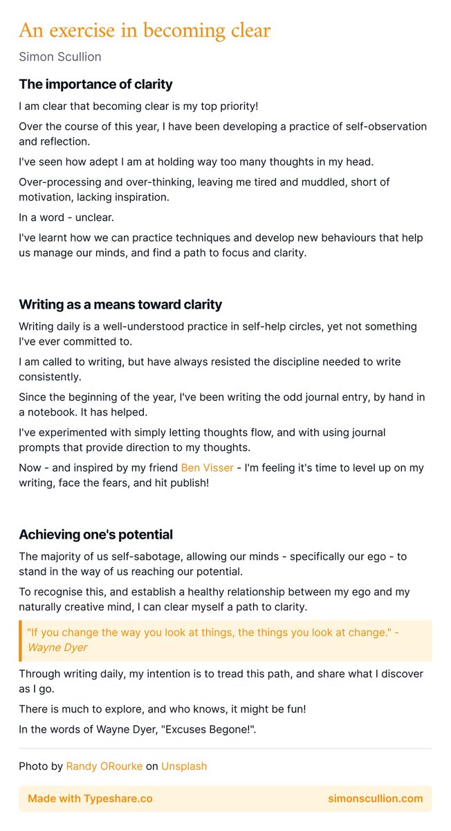 sscullion's tweet photo. An exercise in becoming clear

I am clear that becoming clear is my top priority! https://t.co/iqnHGcLMzx