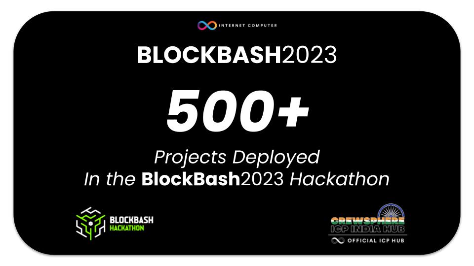 icphub_IN's tweet image. 🎉 Milestone Alert: #BlockBash2023 has officially crossed 500+ projects deployed! A massive shoutout to all the participants who&apos;ve made this hackathon a hub of innovation. 🚀 Keep building, keep innovating!

#ICPhubs #bb23 #blockbash #blockbasher