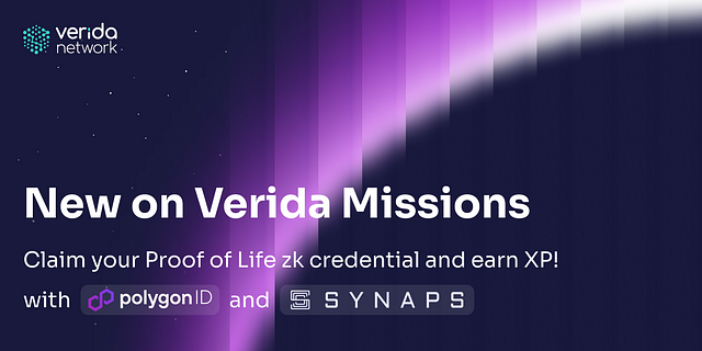 Verida_io's tweet photo. π Exciting News on Verida Missions! π
Weβre excited to release a new mission on Verida Missions in partnership with @synaps_id @0xPolygonID!
Join Verida Missions and be at the forefront of the data ownership revolution while earning XP along the way.
Let's dive inπ
1/6 https://t.co/qbuwBVtabX