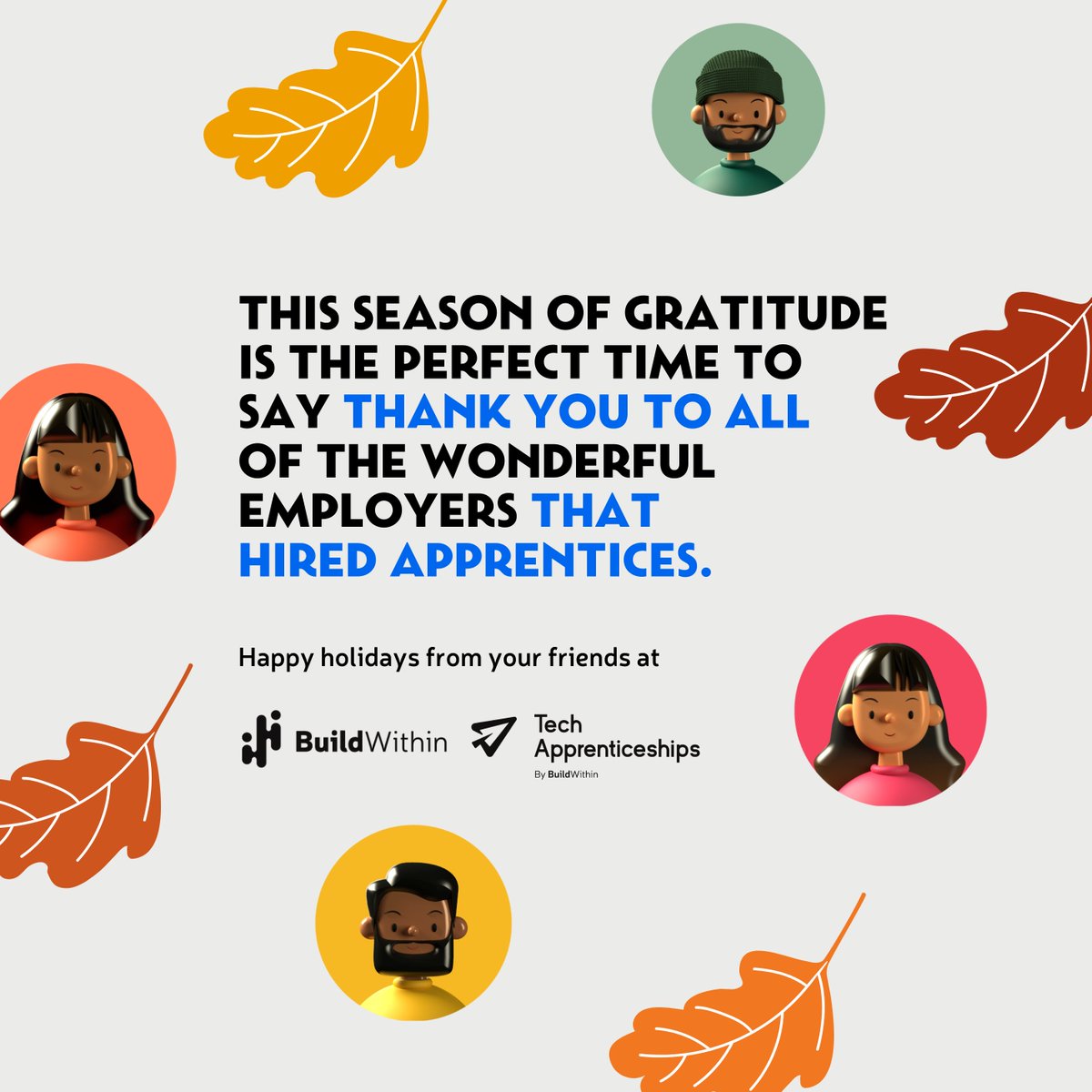 JoinBuildwithin's tweet photo. As we celebrate Thanksgiving, let's reflect on the lessons that shape our wisdom and strength.
A special shout-out to all the incredible employers out there, making a difference by hiring, training, and supporting apprentices.
#ThankfulForEmployers #ThanksgivingReflection https://t.co/lSAgC5Gr3n