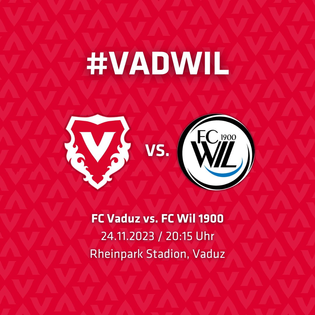 VaduzFC's tweet photo. 👉 Die 15. Runde der dieci Challenge League steht auf dem Programm:
⚽ FC Vaduz vs. FC Wil 1900
⏰ Fr., 24. November 2023, 20:15 Uhr
🏟 Rheinpark Stadion, Vaduz
📖 Zur Matchvorschau: https://t.co/Ar75lTPh0S
#hoppvadoz #supportFCV #fcvaduz #VADWIL https://t.co/1N9MJt93zM