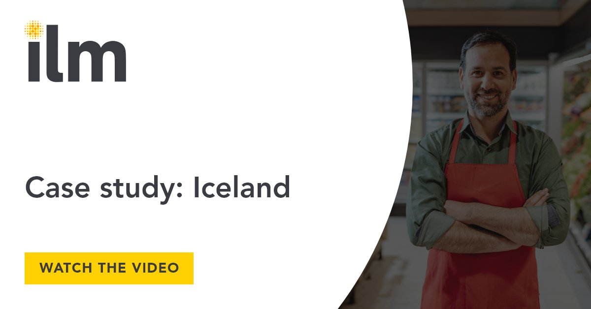 As the “leading provider of leadership development”, ILM has added credibility to Iceland’s in-house management programmes, increasing colleague engagement and enhancing the customer experience.

Watch the video: ow.ly/Y6KL50Q8ppr

#ilm  #leadershipdevelopment