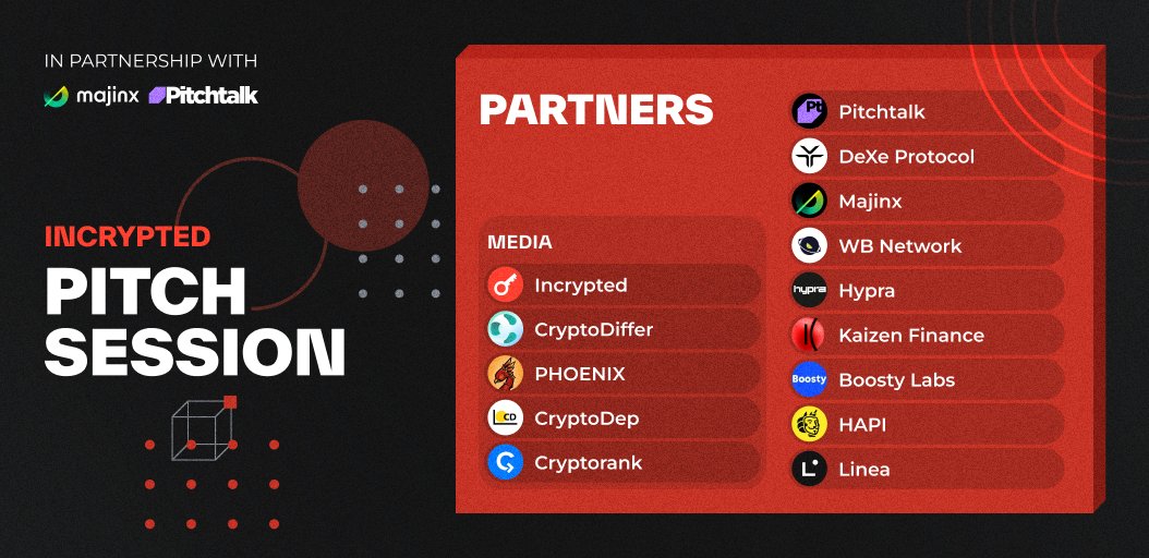 Incrypted_Boost's tweet photo. Huge thanks to our incredible event partners! Professionals from @pitchtalk_com and @majinx_io teams!🚀

Our strong media supporters @CryptoDiffer, @pnxgrp , @Crypto_Dep, @CryptoRank_io, and of course @incrypted🤝 https://t.co/nbtXNGAWl3