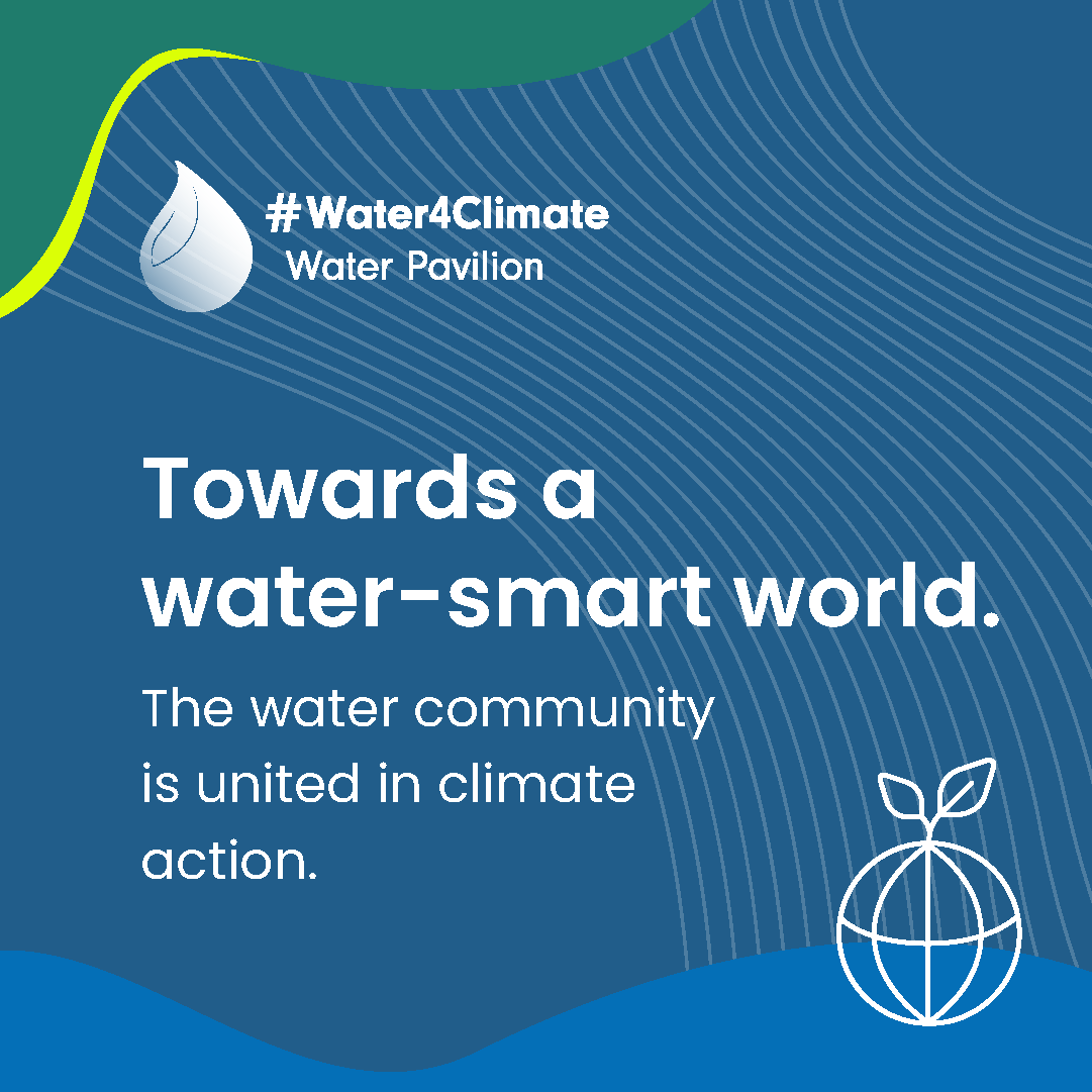 We are proud to be a partner of the @COP28_UAE #Water4Climate Pavilion, mobilizing to put water at the heart of climate action. Together, we can build a world that is: 🌿 Net zero 🌎 Climate-resilient 💦 Water-smart Learn more: waterforclimate.net
