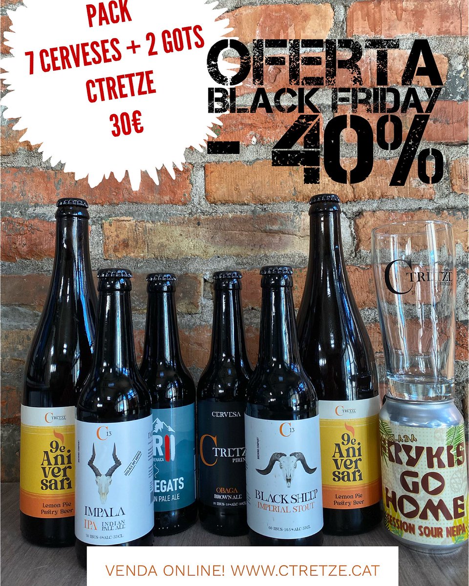 Aquesta vegada hem pensat que seria bona idea sumar-nos al #BlackFriday!!

Aprofitem la ben entesa per presentar-vos una superoferta que podreu comprar online amb enviament gratuït a casa vostra! El pack val molt la pena!!

7 Cerveses + 2 Gots x només 30€
#Pallars #cervesa