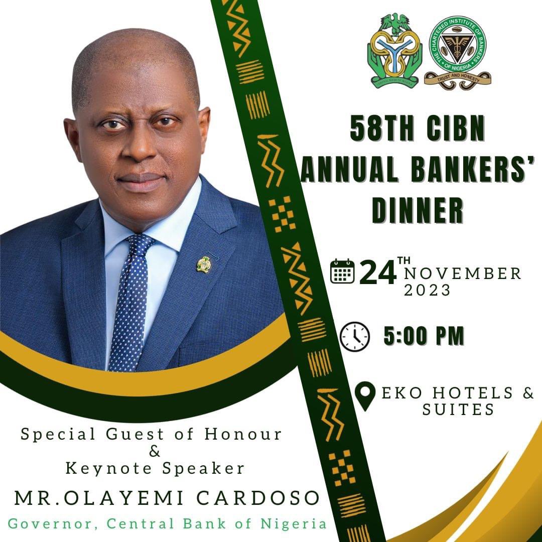 OakStoneMedia's tweet photo. The Governor, @cenbank, Dr. @DrYemiCardoso to unveil the Bank’s Monetary Policy Thrust and Economic Outlook for 2024. 

Join via https://t.co/e2AuJkuuo0 at 5:00 pm on Friday, November 24, 2023. https://t.co/lKgK62t16D
