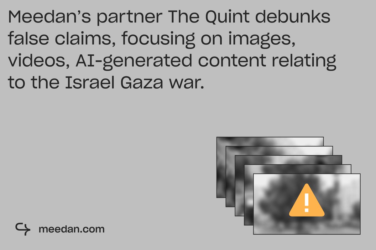 Fact-checkers worldwide unite against #GazaMisinformation during the #IsraelGazaWar. In India, @TheQuint debunks false claims, focusing on images, videos, and AI-generated content. The fight continues as @boomlive_in produces reports on disinformation. ow.ly/WFpl50Q9kPG