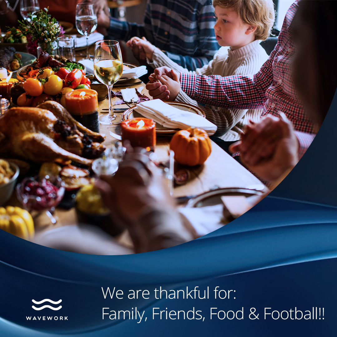 WaveworkPremium's tweet photo. Wishing everyone a safe and happy Thanksgiving filled with all the things that bring you joy — including a win by your favorite team! 🦃 🏈
 
 #Thanksgiving #Thankful #GivingThanks #Wavework https://t.co/MhpFH8DZCz