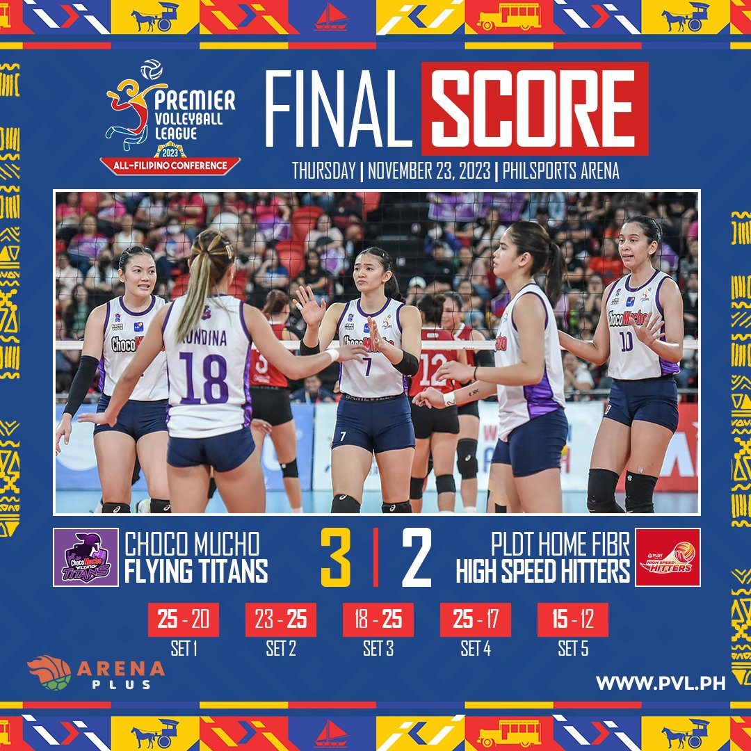 pvlph's tweet photo. FLYING TITANS IN SEMIS!  🍫

Catch the PVL Second All-Filipino Conference 2023 on https://t.co/ihdl9Qn3VC 🌐, One Sports 📺, One Sports+ 📺, Cignal Play 📱, SMART Livestream 📱, or Pilipinas Live 📱!

#PVL2023 🏐 | #TheHeartOfVolleyball ❤️ https://t.co/yLJPmLbRcR