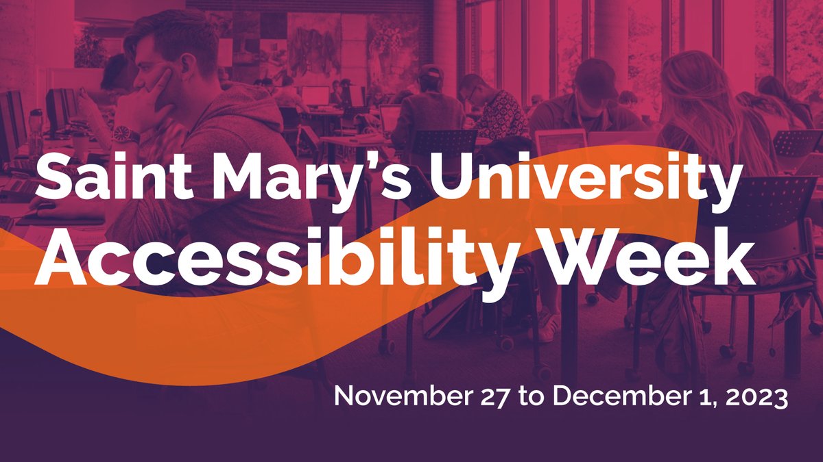 smu_studentlife's tweet photo. Nov 27-Dec 1 marks Accessibility Week at SMU!
We have a full lineup including speakers Vicky Levack & Jay Dolmage, literacy events on creating accessible documents, therapy dog visit, blind hockey exhibit & more.
https://t.co/e647dN9jvg
#AccessibilityWeek #SMUaccessibility https://t.co/f9nqQ0A1PW