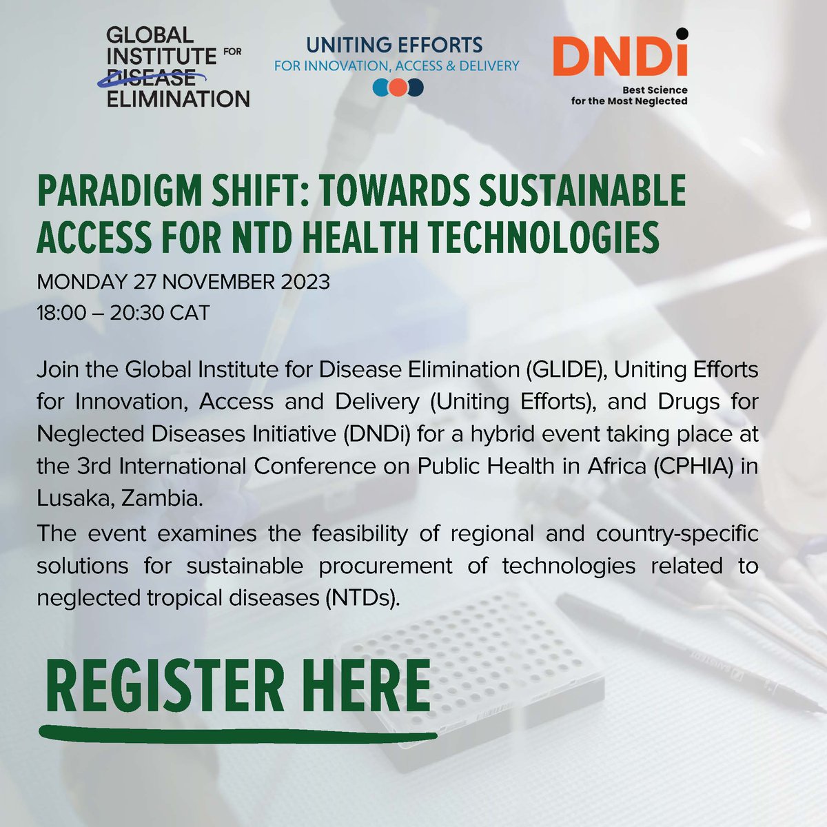 🗓️Register now for this hybrid session on sustainable access for #NTD health technologies during #CPHIA2023 on Monday 27 November. Our @PedPZQ will be represented by Beatrice Greco @merckgroup. undp.zoom.us/webinar/regist…