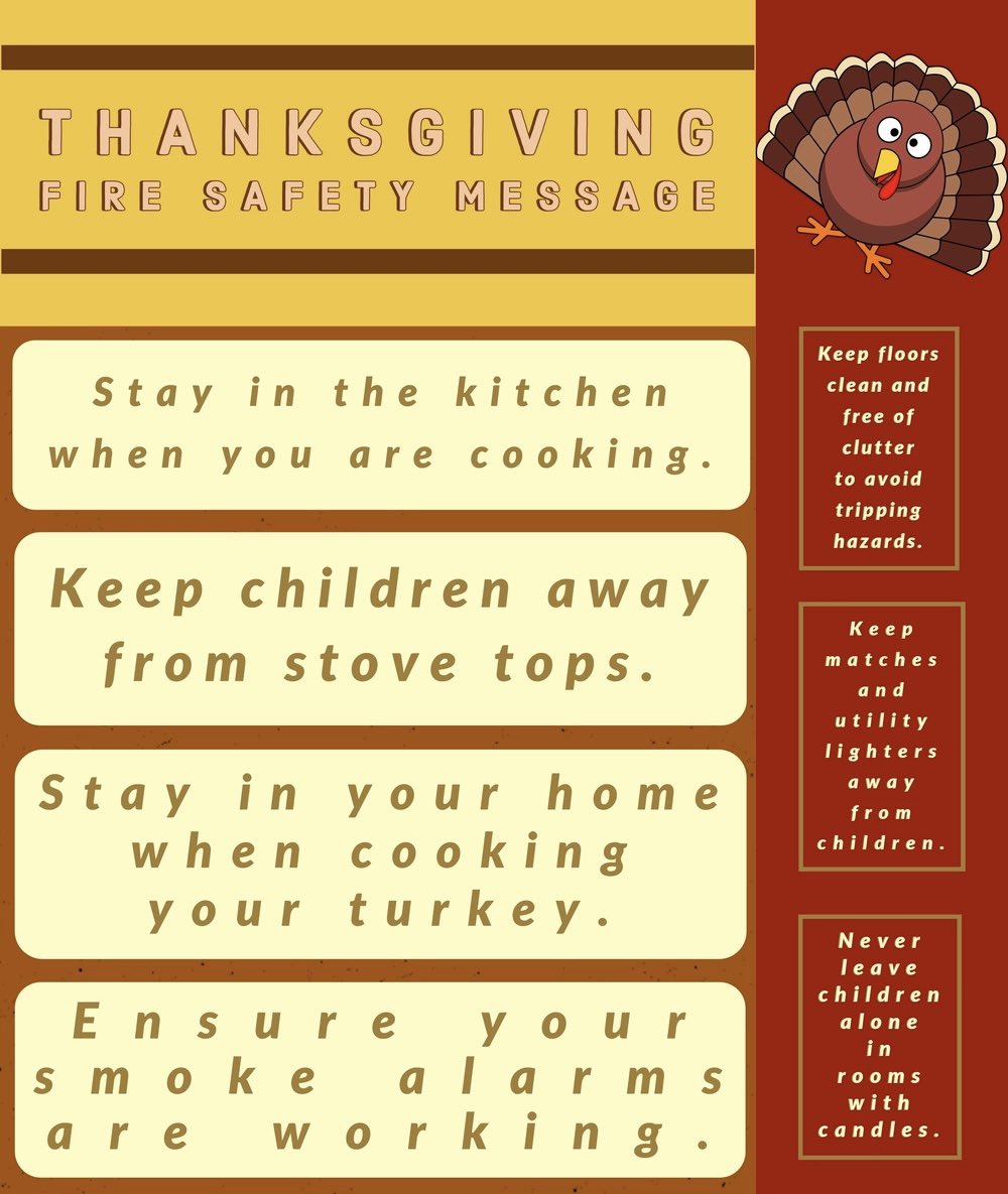 Happy Thanksgiving.  Did you know #Thanksgiving is the number 1 day in the U.S. for house fires? Here are some tips to help keep you and your family safe.