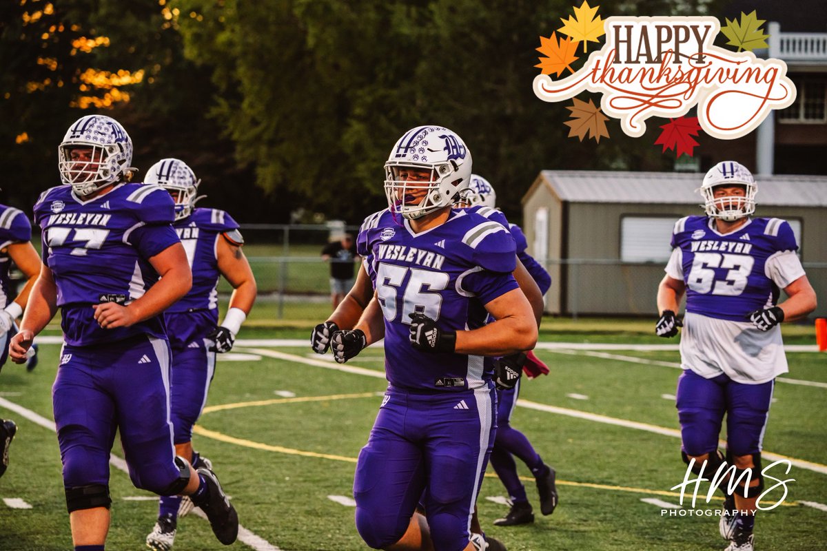 From our Football Family to yours! 

We want to wish you a Happy Thanksgiving! 

Be Thankful &amp; Eat up! 

#DIGIN #OneTeamWesleyan