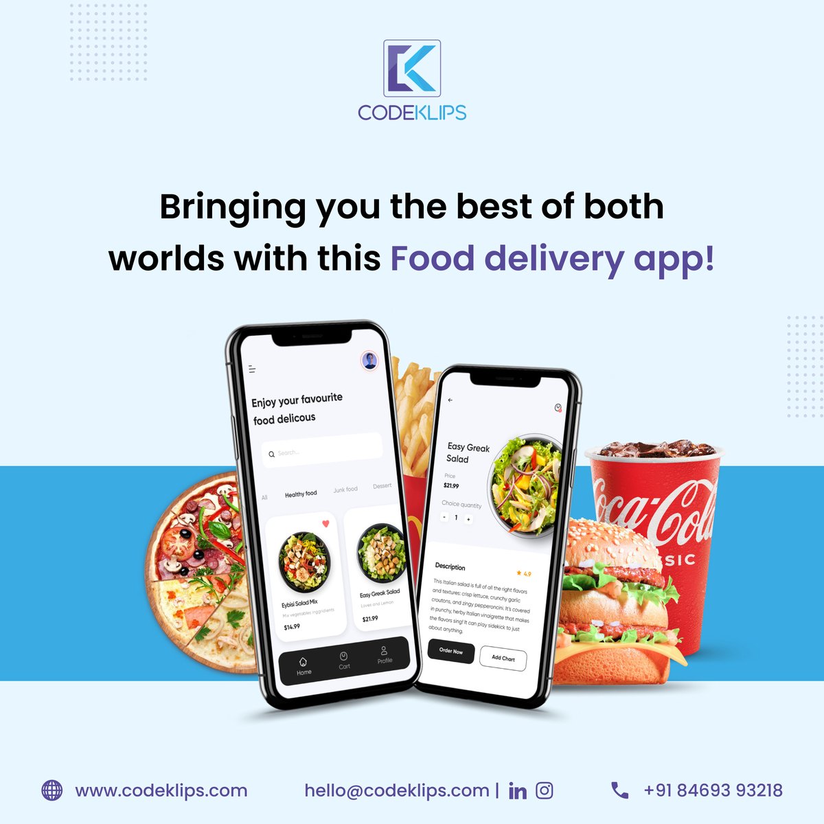 CodeKlips's tweet image. 🍔🌐 Let&apos;s Talk About Food Delivery Apps! 🚀🤔

Share your thoughts! What&apos;s your favorite thing about food delivery apps? 🌍🍟 #FoodTalk #EasyBites #YummyTech #DeliveryMagic #FoodFun