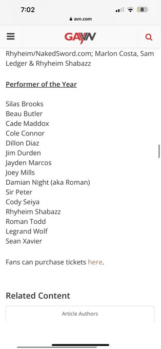 Thank you @GayVN. It&rsquo;s always an honor to be mentioned with all of these incredible performers. Looking<a class="tags" href="/tag/gayvn">@gayvn</a>