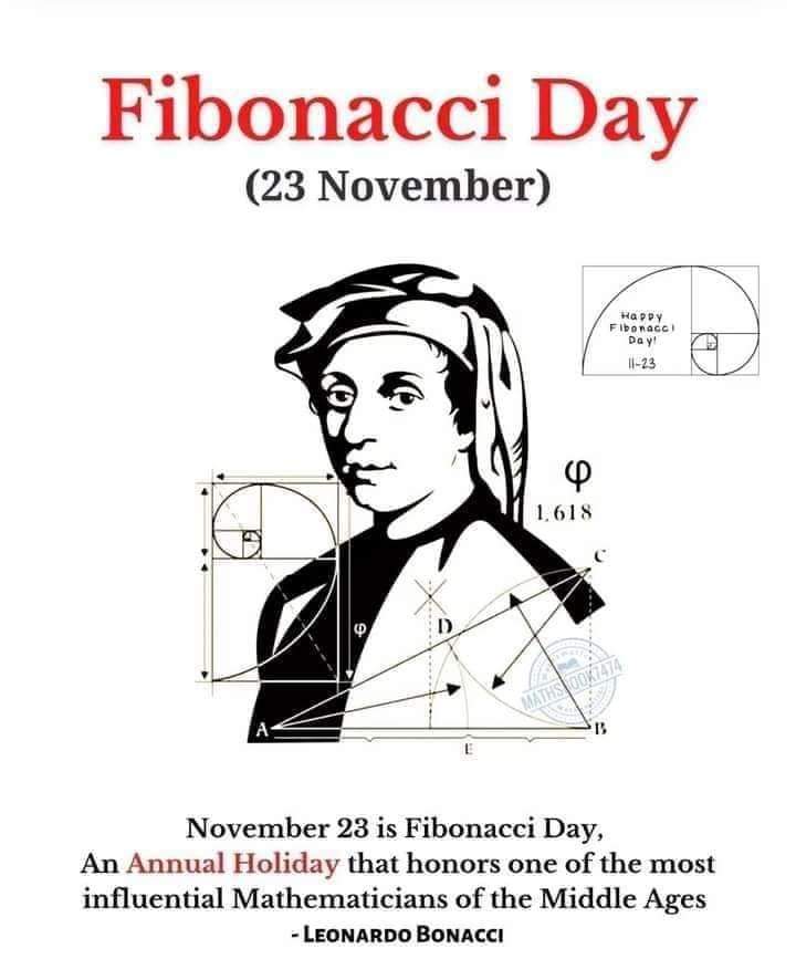 Happy Fibonacci Day!
23rd November 
#math1089 #math #maths #mathematics #algebra #OnlineTuitionClasses #dreamers2achievers #onlinetuition #jeemains #JEEAdvanced #IOQM #mathskills #mathstutor #MathTutor #mathstudent #mathstuition #mathstutoring