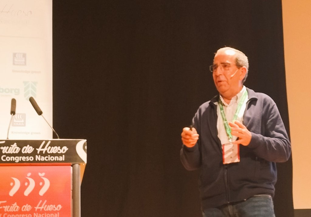 redfaragon's tweet photo. @clozanoto del Centro de Sanidad y Certificación Vegetal participa como ponente en el V Congreso Nacional de Fruta de Hueso que se celebra en Murcia. 
Una vez más el trabajo de #RedFAra se hace visible. Gracias @AgromarketingES @CEBAS_CSIC
#frutadehueso #ATRIAs https://t.co/M6L0DLslpk