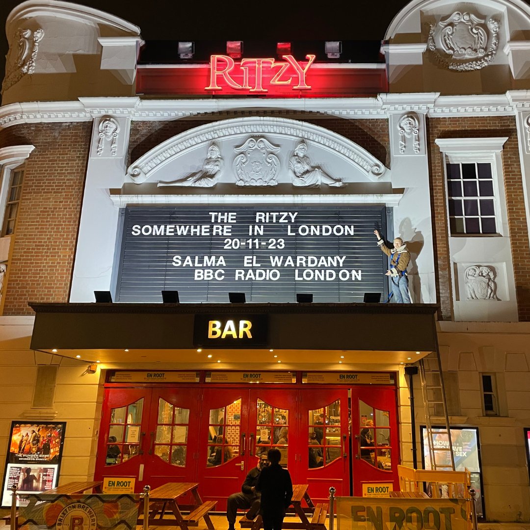 👂 Did you hear us on @BBCRadioLondon on Monday? 🕵️‍♂️ The Ritzy was the answer to this week's #SomewhereInLondon clues. 🙌 Thanks to @writtenbysalma for having us on and as promised... you're on the marquee!