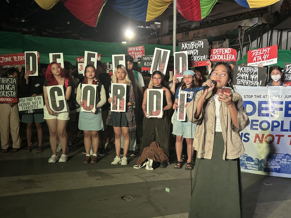 KPLCordillera's tweet photo. THE CALL OF THE YOUTH: DEFENDING PEOPLES’ RIGHTS IS NOT TERRORISM!
#DefendCordilleraPH
#StandWithCPA
#JunkTerrorLaw https://t.co/87hGjgnG8K