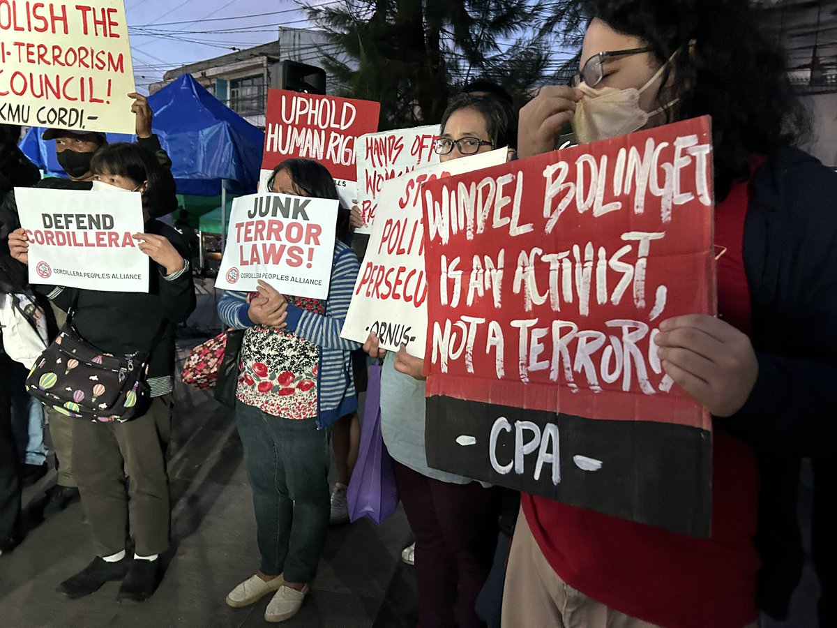 KPLCordillera's tweet photo. THE CALL OF THE YOUTH: DEFENDING PEOPLES’ RIGHTS IS NOT TERRORISM!
#DefendCordilleraPH
#StandWithCPA
#JunkTerrorLaw https://t.co/87hGjgnG8K