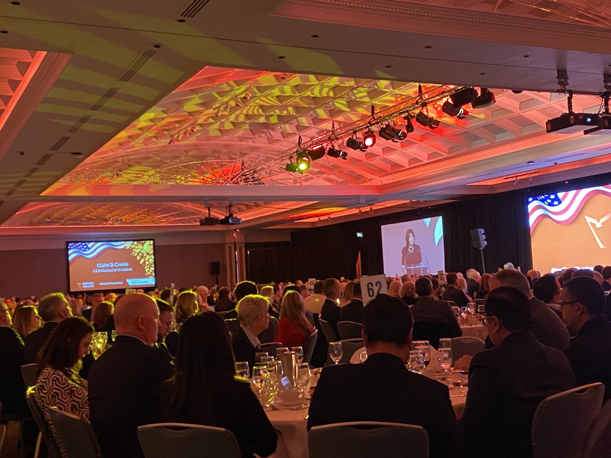 TraycKeevans's tweet photo. “Ireland is the true gateway to Europe &amp; beyond &amp; best place to do business..1trn$USD = value of  mutual relationship between the 2 countries…we must not get complacent to the challenges /responsibilities of this great relationship” ⁦@USAmbIreland⁩ #AmchamThanksgiving ⁦ https://t.co/qkTpefrBE6