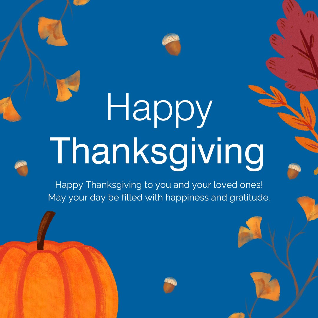 🦃 Wishing you and your loved ones a bountiful Thanksgiving filled with joy, gratitude, and delicious feasts! 🍁🍽️
