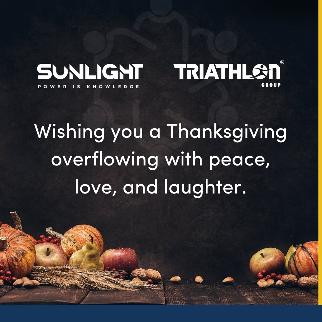 Together, Sunlight Group and TRIATHLON Group illuminate the pathway to success. This Thanksgiving, let's charge up with heartfelt gratitude for our extended family. Wishing you a day filled with warmth and meaningful connections! 🔋#OneTeamUnity #ThanksgivingEnergy
