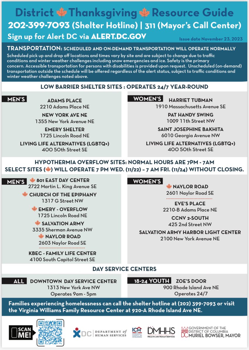 DCHumanServ's tweet photo. Services and resources are available today for our neighbors experiencing homelessness.

Please share this resouce guide with your community.

🙏 https://t.co/9jRGoMLhAu
