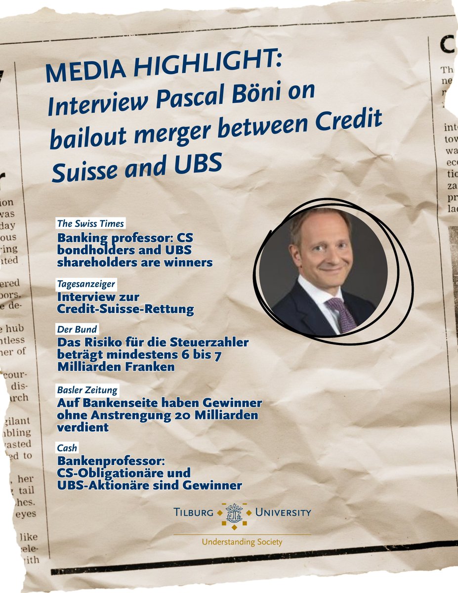 Pascal Böni, Professor of Practice in Finance & Private Debt, dived deeper into the impact of the merger deal between @CreditSuisse and @UBS and it didn’t go unnoticed by the media and politics! 👇 theswisstimes.ch/rssfeed/bankin… @TIASNews