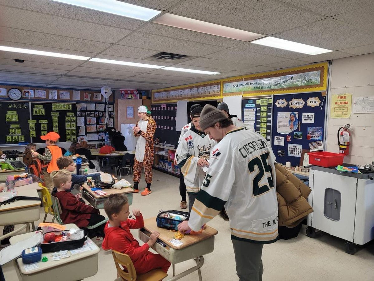 Giving back.  The #elliotlakevikings appreciate their community.