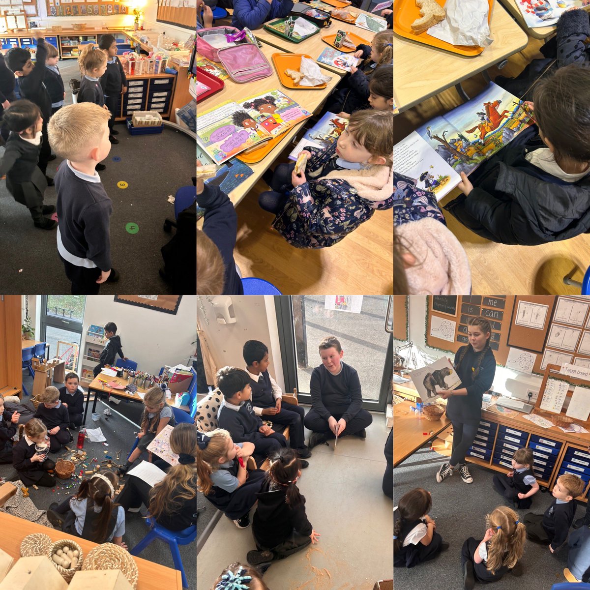 Here are some photos of Room 2 from last week, enjoying some active maths and then from Book Week, where they enjoyed a reading lunch! There are also some pictures with the P7s introducing their new books to them! #BankheadWillSOAR