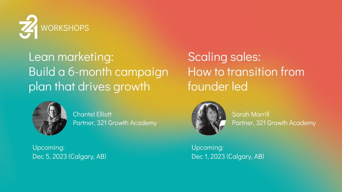 👥 Ready to shift from founder-led #sales and #scale?

🎯 Falling short of your monthly #marketing lead/revenue targets (again)?

If you’re nodding along, you’re not alone—and our new LIVE, half-day workshops can help.

Register to secure your spot: bit.ly/3uwiyzV