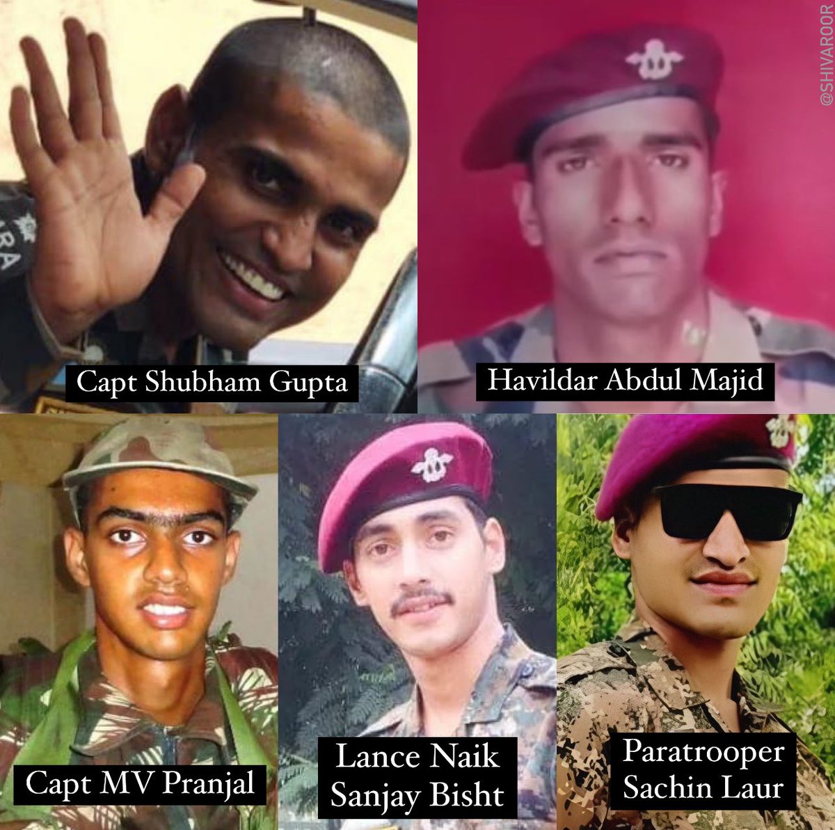 ShivAroor's tweet photo. Farewell Shubham, Abdul, Pranjal, Sanjay, Sachin. All young Indians. All with their entire lives ahead of them. The unacceptable cost of this endless conflict. May their families have peace and answers. No thanks will ever be enough. A prayer tonight. 💔🙏🏽🇮🇳 https://t.co/xYVxb1wh7C