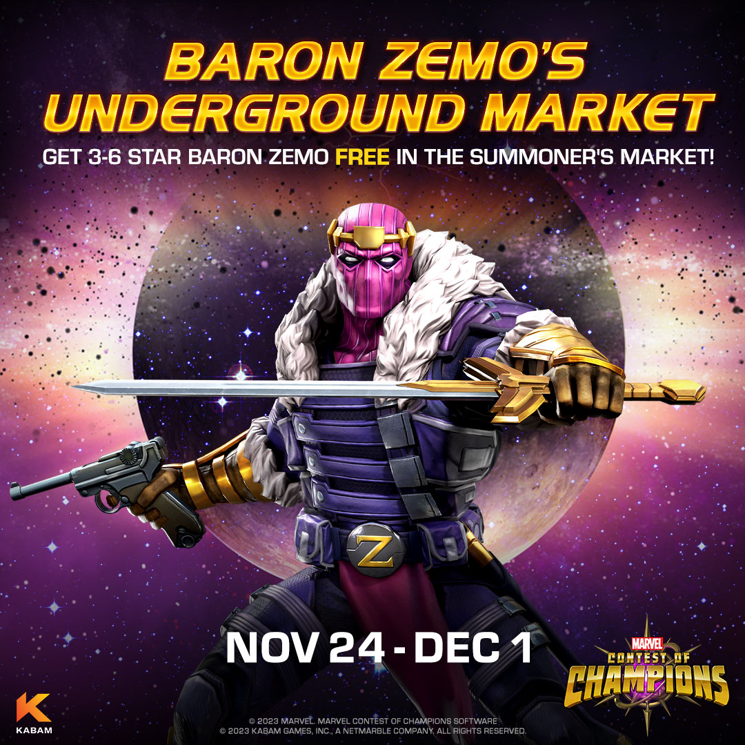 Exciting news! Baron Zemo's Underground Market opens tomorrow! Our