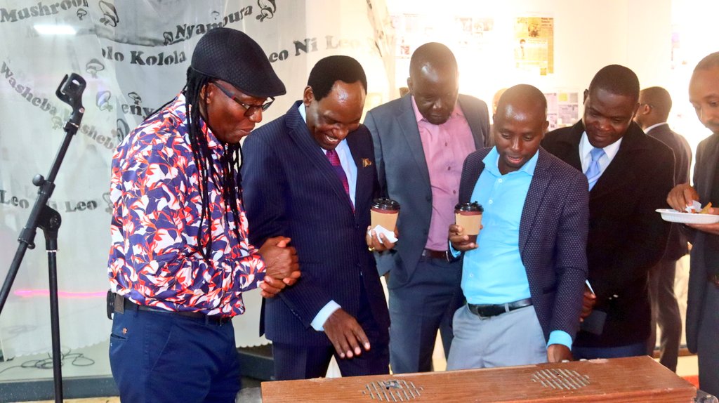 TheMCSK's tweet photo. MCSK staff, led by our CEO @EzekielMutua joined our director @JohnKatana9 of @themmushrooms this evening at the @Goethe-Institut, Nairobi for an exciting exhibition themed 'A Journey of Rhythm and Impact' as they celebrate 50 years of music, culture, and memories.
#MCSKat40 https://t.co/nK1ohfvkXD
