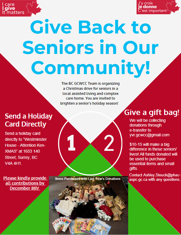Pacific Region GCWCC (@bc_gcwcc) on Twitter photo Give back to our Seniors in our Community this Christmas!
<a href="/GCWCC_CCMTGC/">GCWCC_CCMTGC</a> 
#PacificRegionGives Give back to our Seniors in our Community this Christmas!
<a href="/GCWCC_CCMTGC/">GCWCC_CCMTGC</a> 
#PacificRegionGives