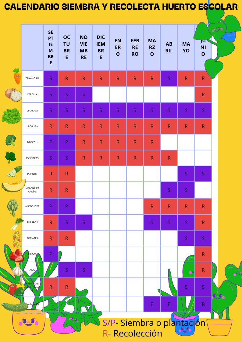 rafadefarra's tweet photo. Calendario de #huertoescolar hecho con @canva para quienes quieran criar algo... :) https://t.co/rcRfguEorI