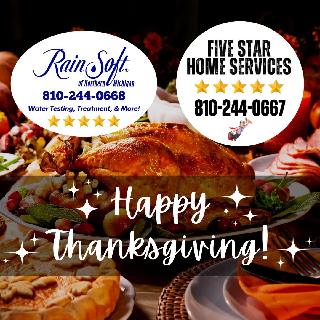 Happy Thanksgiving from our family, to yours!
🦃
#RainSoftOfNorthernMichigan #RainSoft #FiveStarHomeServices #HappyThanksgiving #Thanksgiving #Thankful #ThankYou