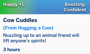 Which Moodlet would you choose if you could only have one?💙😍🦙🐄😍
#TheSims4 #TheSims #TS4 #Sims4 
#CottageLiving