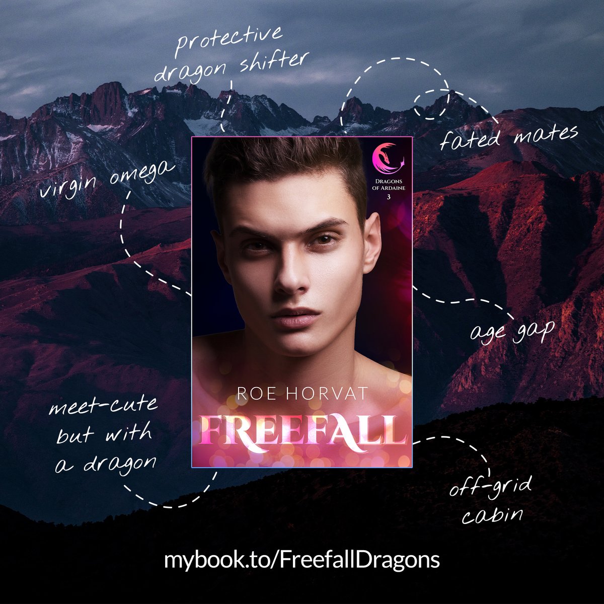 Tomorrow!
mybook.to/FreefallDragons
When Ansel finds a dragon in the forest behind his cabin, he expects the beast to devour him for breakfast. Instead, it changes into a naked hunk of a man who invites himself over for a cup of tea.
#mmomegaverse #dragonshifterromance #mmromance