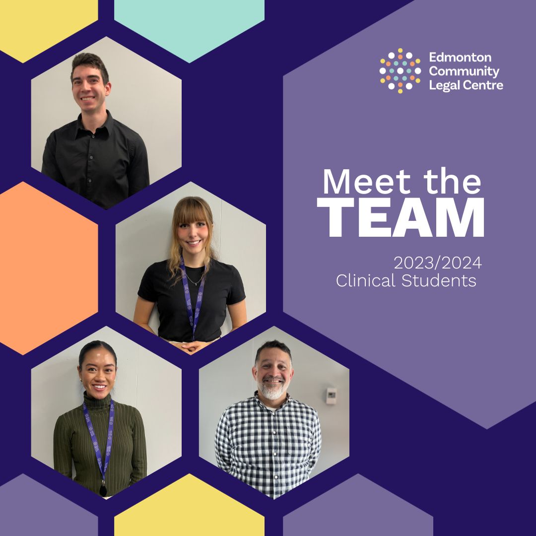 🥳 Starting tomorrow, we'll be sharing with you some of the incredible 2023/2024 clinical students who joined us recently this fall! You'll get an opportunity to learn more about these students over the next week! 1/3🧵 #Meettheteam #Ualbertalaw #Ualberta #Lawstudents #EdmCLC