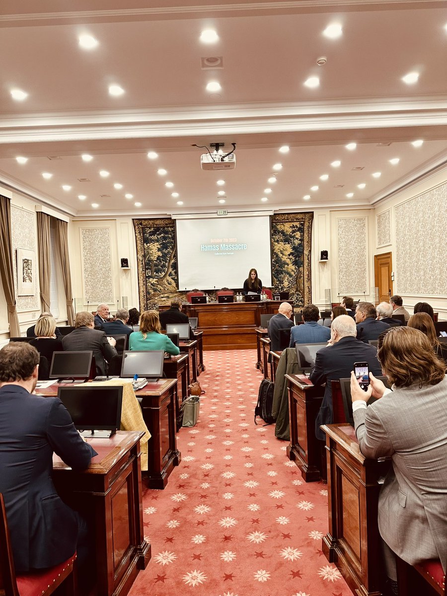 Today, I watched a horror movie. 
With this difference that it was not a staged play or acted... what we were shown really happened.
It was uncensored footage of the 7 October massacre by Hamas.

The movie that was actually planned to be shown in parliament, but was eventually