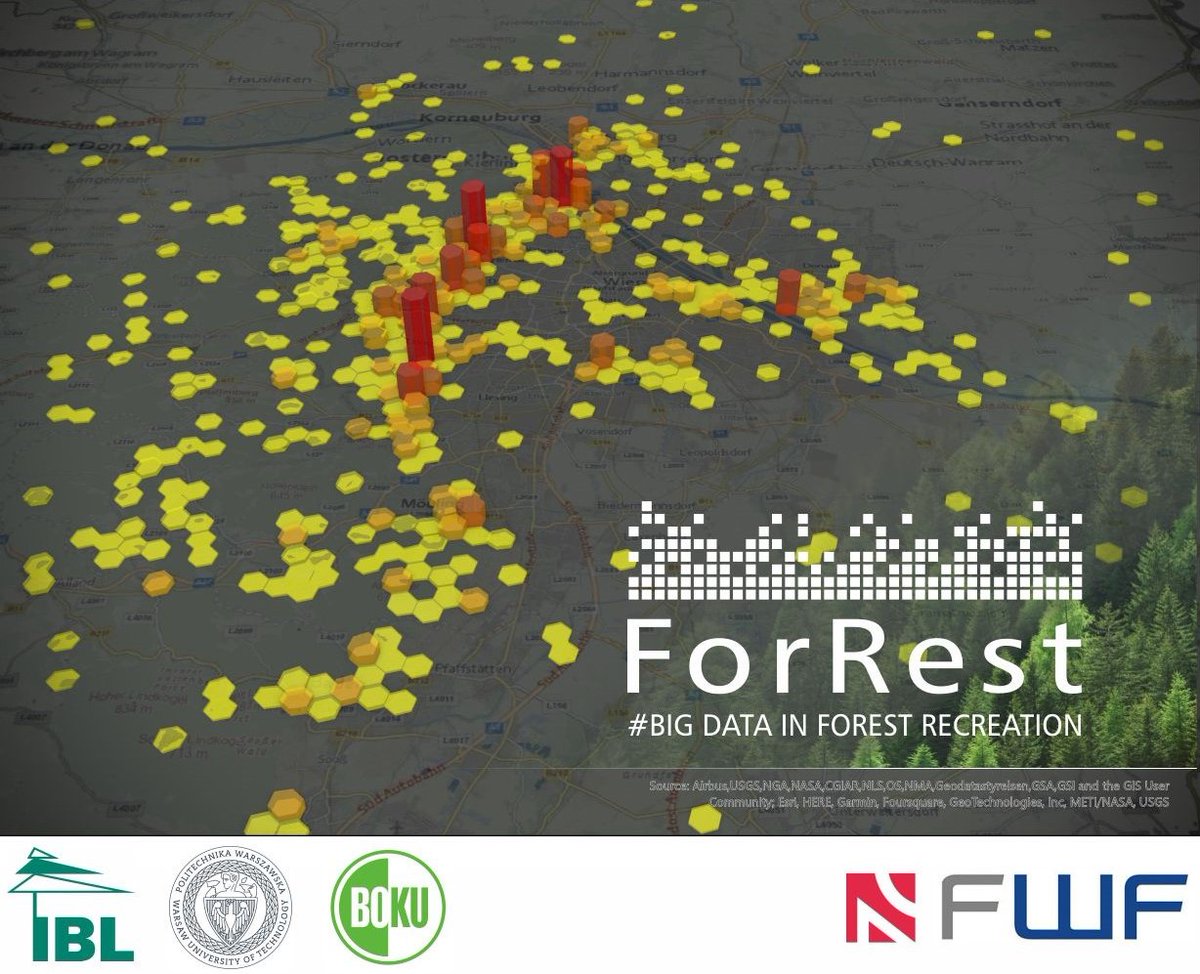 #30DayMapChallenge   Day 23 - 3D
A very first overview of our newly collected #PPGIS data on #forest #recreation in #Vienna metropolitan area 🚴‍♂️🍃🌲🌲

🌍map by @ForRest_bigdata team🙂