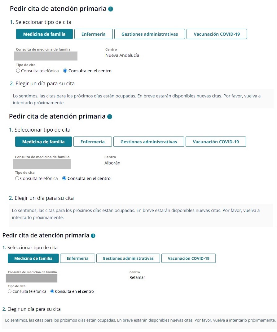 IvanCiudadanoA's tweet photo. ATENCIÓN PRIMARIA | Nueva Andalucía, 500 Viviendas, Retamar... ¿Por qué no dan cita en mi centro de salud? Un mensaje que se repite demasiado: "Lo sentimos, las citas para los próximos días están ocupadas" https://t.co/yaIoePhwuz a través de @diariodalmeria https://t.co/lB2Pb6bkak
