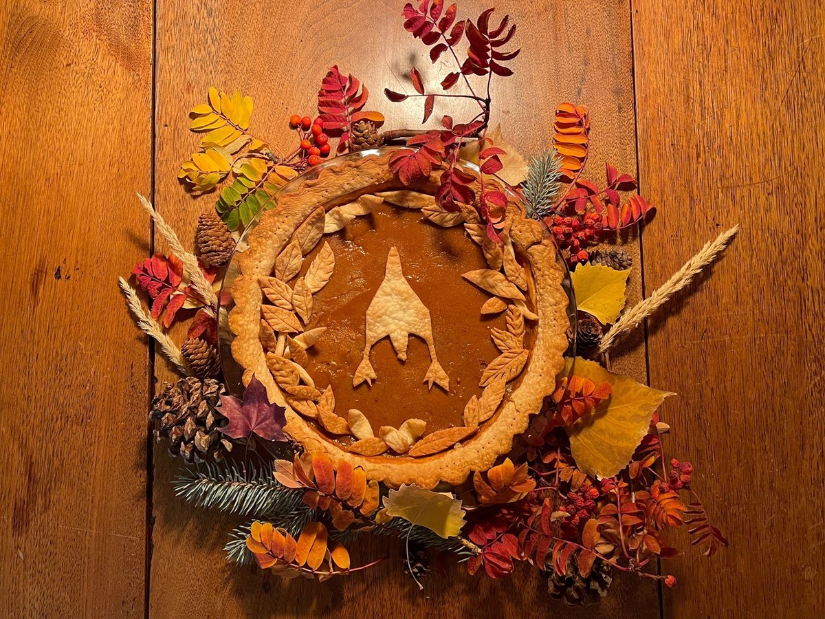 virgingalactic's tweet photo. Virgin Galactic wishes you and yours a very cosmic and #HappyThanksgiving! We're thankful for the dedication and brilliance of our team working to make space for all. https://t.co/c9Mt1J06ur