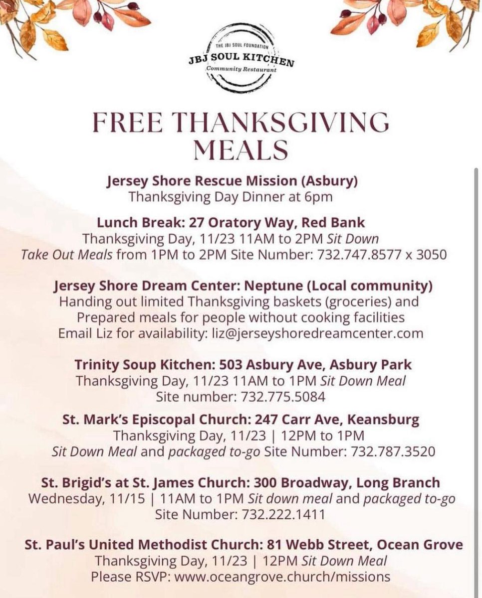 ToniSellsNJ's tweet photo. Joining hands with JBJ Soul Kitchen to spread the warmth of Thanksgiving. 🍁🍂🤝 Let's share the joy of giving and ensure no one goes hungry this holiday season. #ThanksgivingBlessings #CommunityCaring https://t.co/UGUhAh9tfL