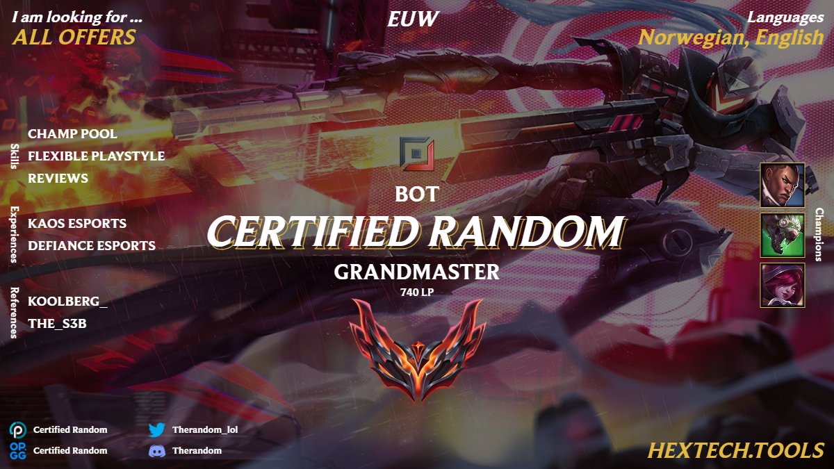 While I'm still finishing my split with Defiance I'm looking for offers for next split, would like to prove myself in the higher divisions but open to all offers