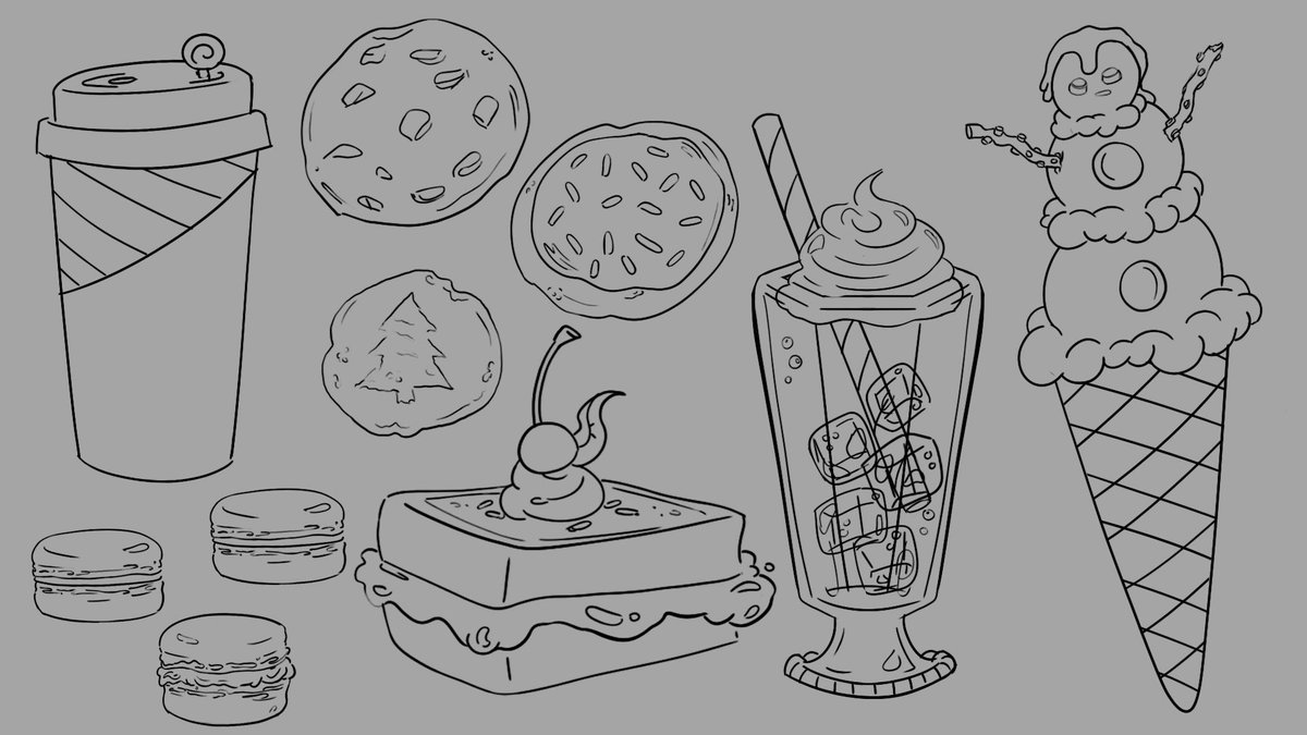 magicallyhaley's tweet image. Some holiday treats to get you in the festive mood! #propdesign #art #animationart #propart #visdev #visualdevelopment #painting